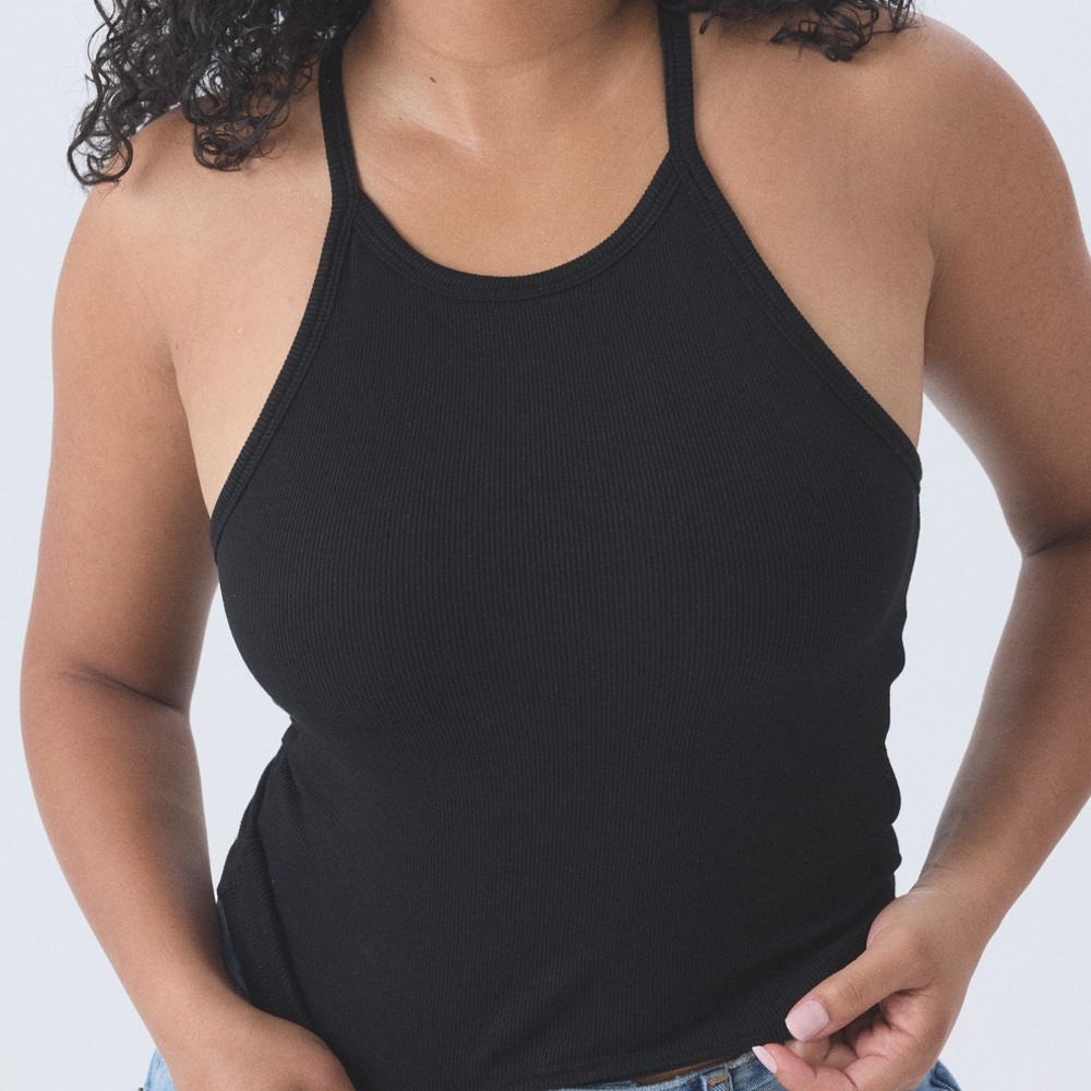 Klassy Network Black Ribbed Tank Top XL